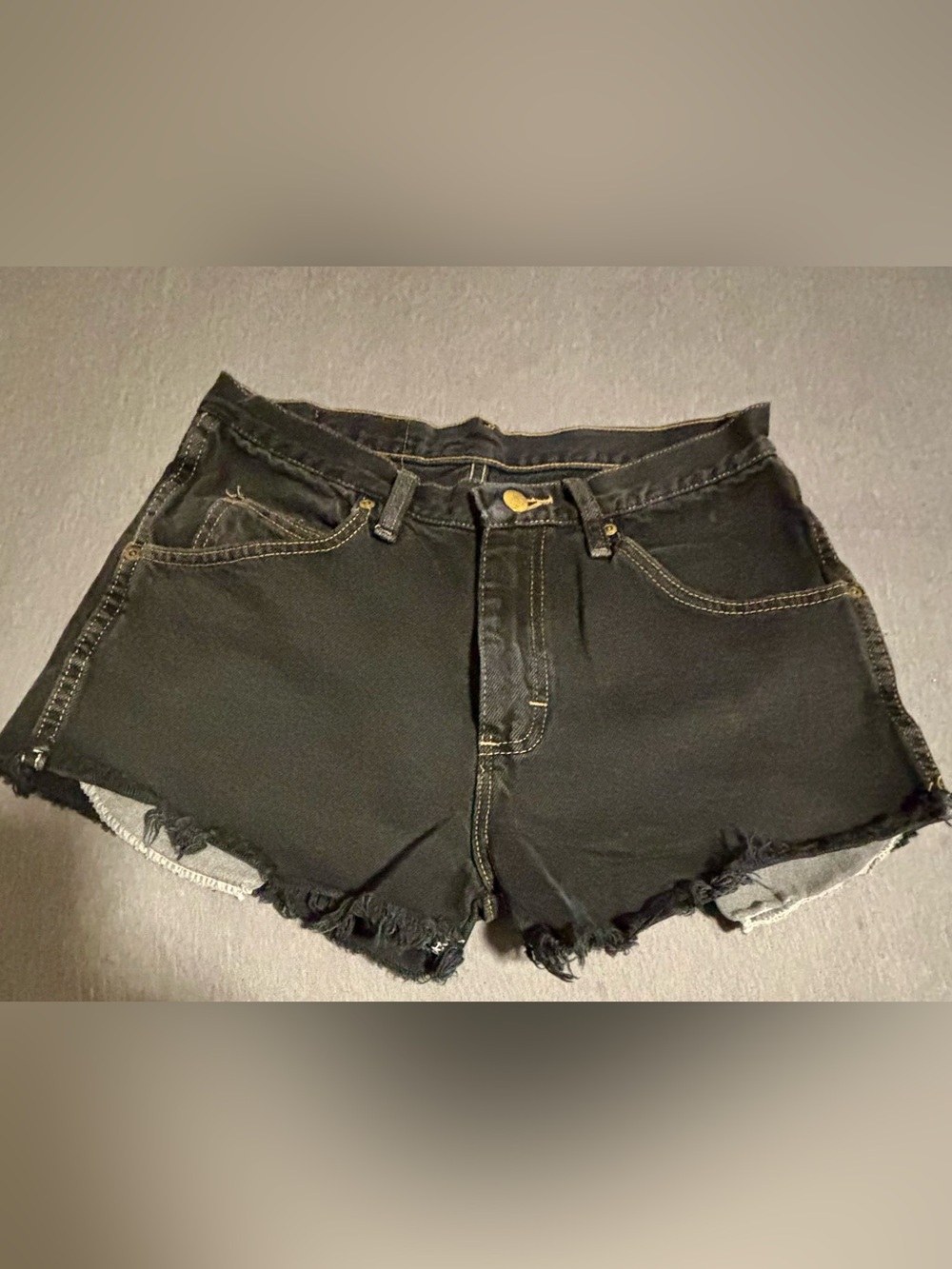 2 for $10- Wrangler Classic High-Rise Black/Dark Blue Denim Shorts